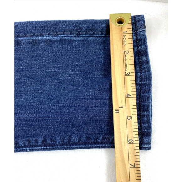 Wrangler Rock 47 Jeans Junior 11 x 33 Dark Wash Denim Stretch Straight Ultra Low - Picture 10 of 10